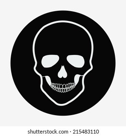Skull icon. Flat design style modern vector illustration. Isolated on background. Easy paste to any background.