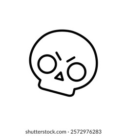 Skull icon flat editable icon mark