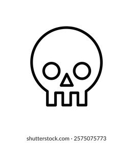 Skull icon flat editable icon mark