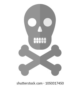 Skull icon. Flat illustration of skull vector icon for web