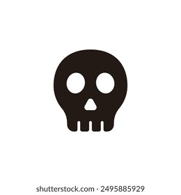 Skull icon. Flat silhouette version.