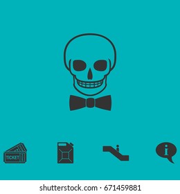 Skull icon flat. Simple vector symbol and bonus icon