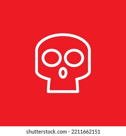 Skull icon, graphic resource template, vector illustration.