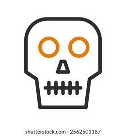 Skull icon for Halloween. Concept of death, horror, and anatomy.