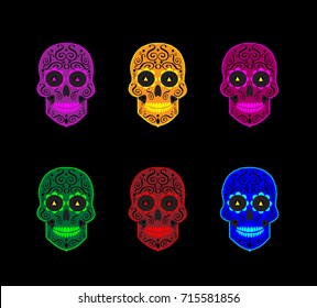 Skull icon Halloween and Day of the dead