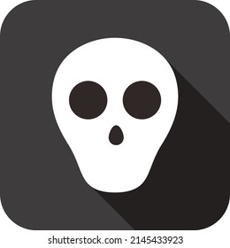 Skull icon, Halloween flat icon design vector illustration