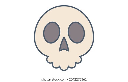 Skull  icon halloween and horror bones vector image