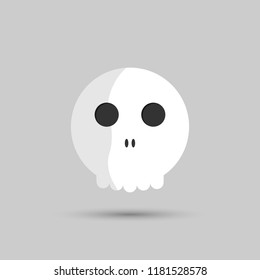 Skull icon, Halloween symbol, flat design template, vector illustration
