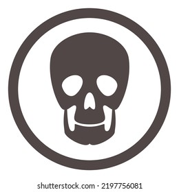 Skull Icon. Human Head Bone Medical Symbol