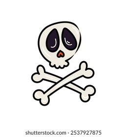 Icono de cráneo islote fondo blanco Vector Ilustración de stock
