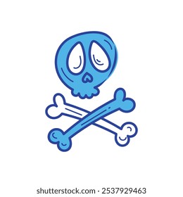 Skull icon islote white background vector stock illustration