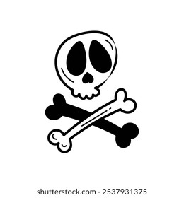 Skull icon islote white background vector stock illustration