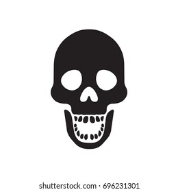Skull icon isolate on white background, vector illustration.