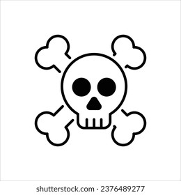 Skull icon isolate white background vector stock illustration
