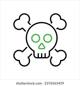 Skull icon isolate white background vector stock illustration