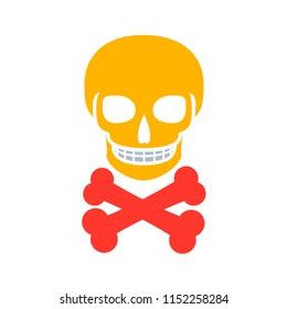 Skull icon isolated. Flat design style eps 10