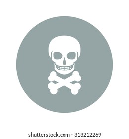 Skull icon isolated. Flat design style eps 10