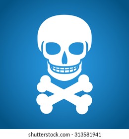 Skull icon isolated. Flat design style eps 10