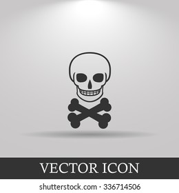Skull icon isolated. Flat design style eps 10