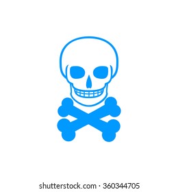 Skull icon isolated. Flat design style eps 10