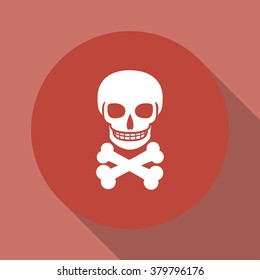 Skull icon isolated. Flat design style eps 10