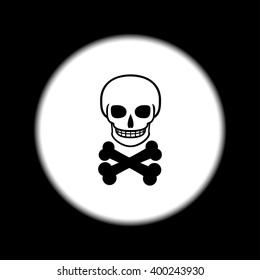 Skull icon isolated. Flat design style eps 10