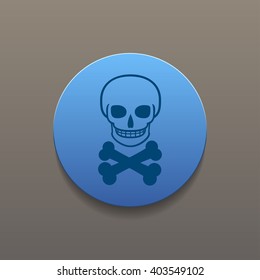 Skull icon isolated. Flat design style eps 10