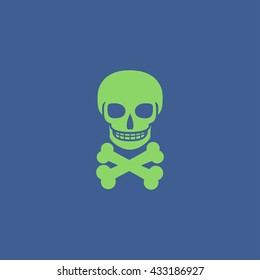 Skull icon isolated. Flat design style eps 10