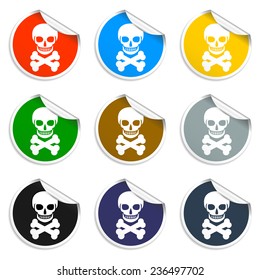 Skull icon isolated. Flat vector illustrator Eps 10