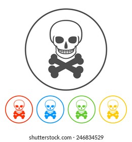 Skull icon isolated. Flat vector illustrator Eps 10