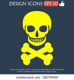 Skull icon isolated. Flat vector illustrator Eps 10