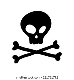 Skull icon isolated. Hand drawn illustration. Halloween symbol.