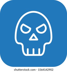 Skull icon isolated on abstract background
