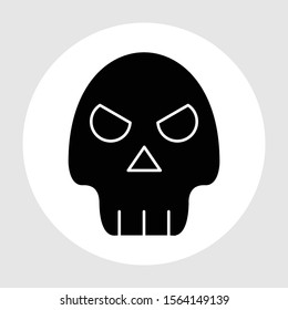 Skull icon isolated on abstract background
