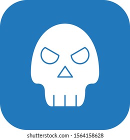 Skull icon isolated on abstract background

