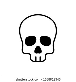 Skull icon isolated on white background. Skull icon simple sign. Skull icon trendy and modern symbol for graphic and web design. Vector illustration