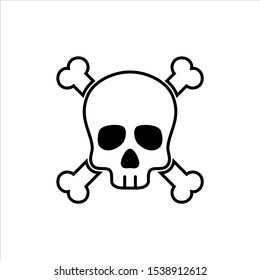 Skull icon isolated on white background. Skull icon simple sign. Skull icon trendy and modern symbol for graphic and web design. Vector illustration 