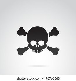 Skull icon isolated on white background. Vector art.