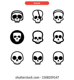 skull icon isolated sign symbol vector illustration - Collection of high quality black style vector icons
