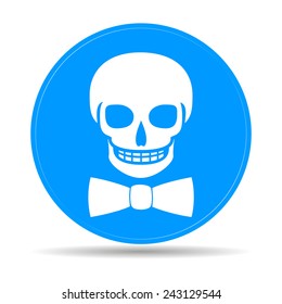 Skull icon isolated, tie. Flat vector illustrator Eps 
