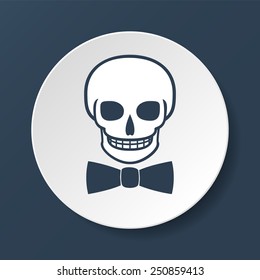 Skull icon isolated, tie. Flat vector illustrator Eps 