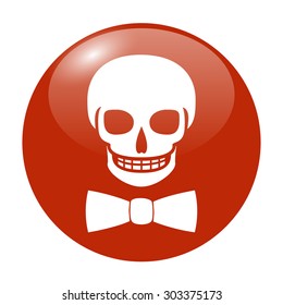Skull icon isolated, tie. Flat design style eps 10
