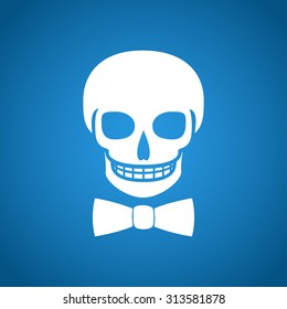 Skull icon isolated, tie. Flat design style eps 10