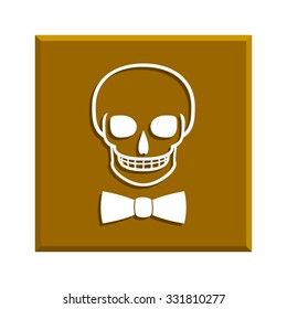 Skull icon isolated, tie. Flat design style eps 10