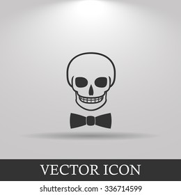 Skull icon isolated, tie. Flat design style eps 10