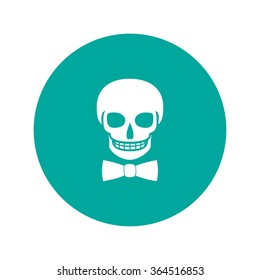 Skull icon isolated, tie. Flat design style eps 10