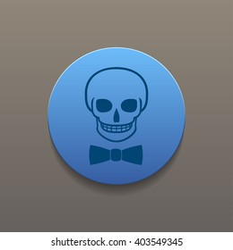 Skull icon isolated, tie. Flat design style eps 10