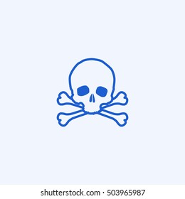 skull icon, isolated, white background