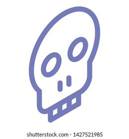 Skull icon. Isometric of skull vector icon for web design isolated on white background