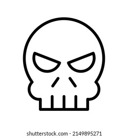 Skull Icon. Line Art Style Design Isolated On White Background
